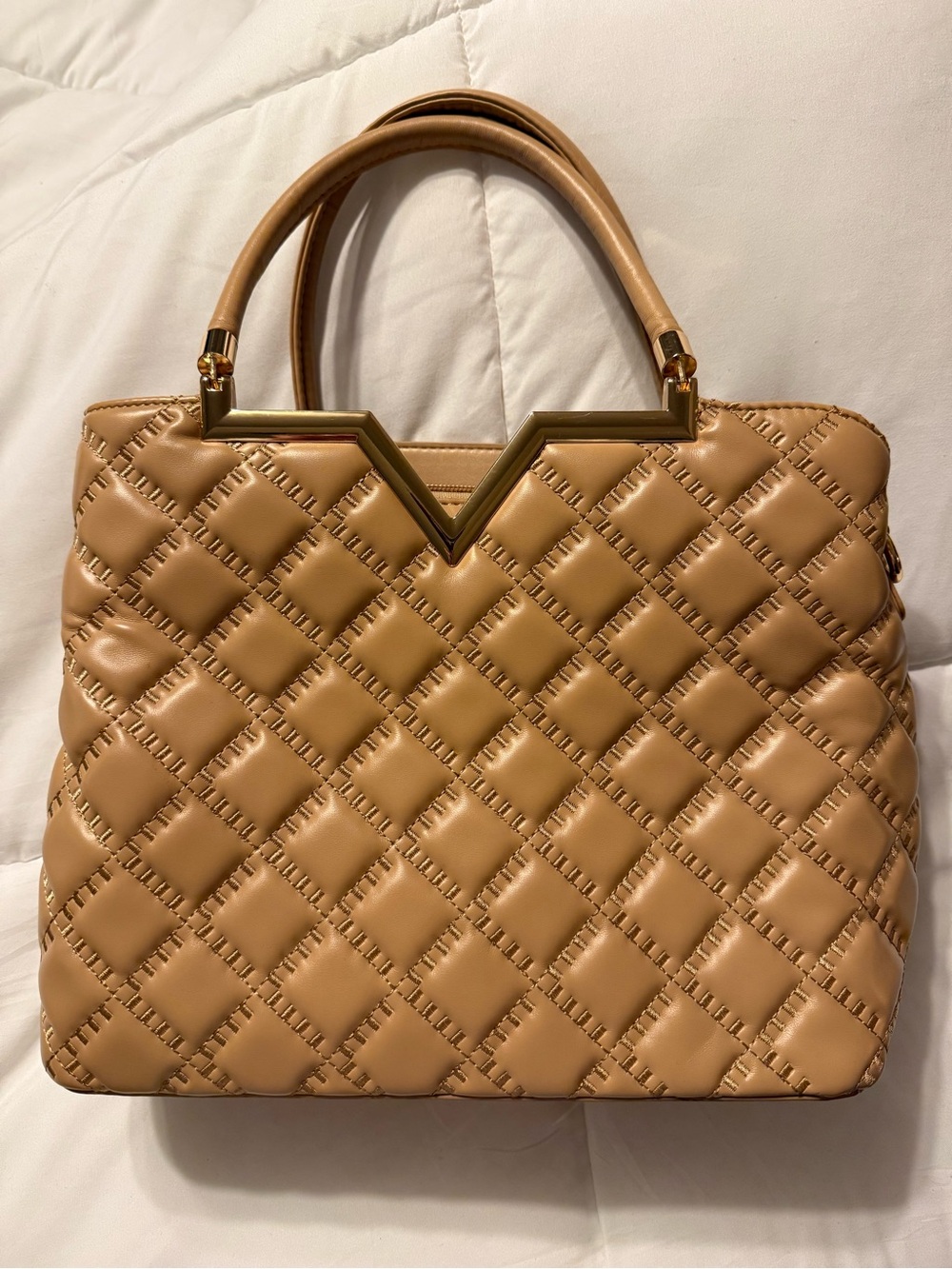 Crossi- Quilted Leather Top-Handle Tote - Elegant Everyday Handbag